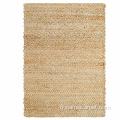 Tapis de jute de jute tressé à fibres naturelles à la main naturel